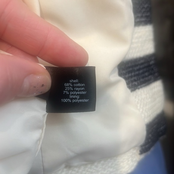 The Limited navy and off white striped tweed style jacket  size XS. - Picture 10 of 10